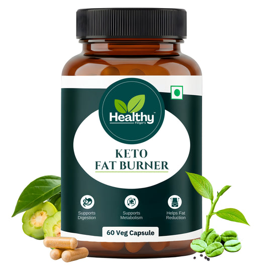 Healthy Finger's Keto Fat Burner for Men & Women | Herbal Weight Loss Supplement - 60 Veg Capsules