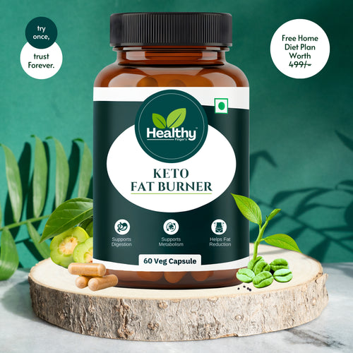 Healthy Finger's Keto Fat Burner for Men & Women | Ayurvedic Weight Loss Supplement - 60 Veg Capsules