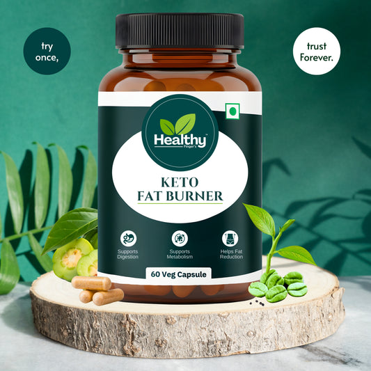 Healthy Finger's Keto Fat Burner for Men & Women | Herbal Weight Loss Supplement - 60 Veg Capsules