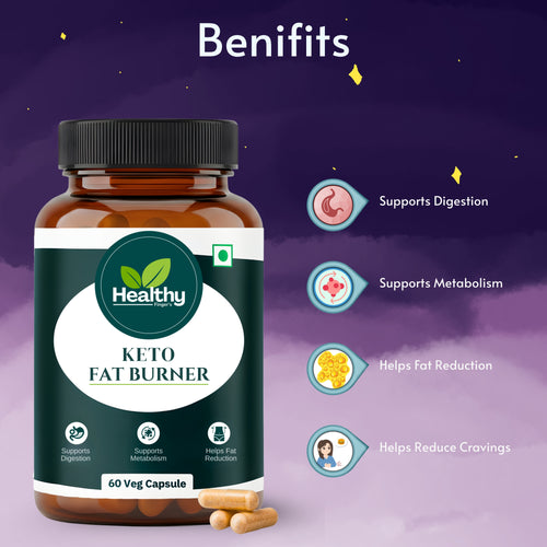 Healthy Finger's Keto Fat Burner for Men & Women | Ayurvedic Weight Loss Supplement - 60 Veg Capsules