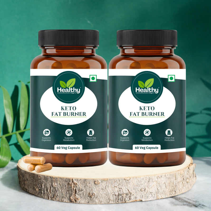 Healthy Finger's Keto Fat Burner for Men & Women | Ayurvedic Weight Loss Supplement - 60 Veg Capsules