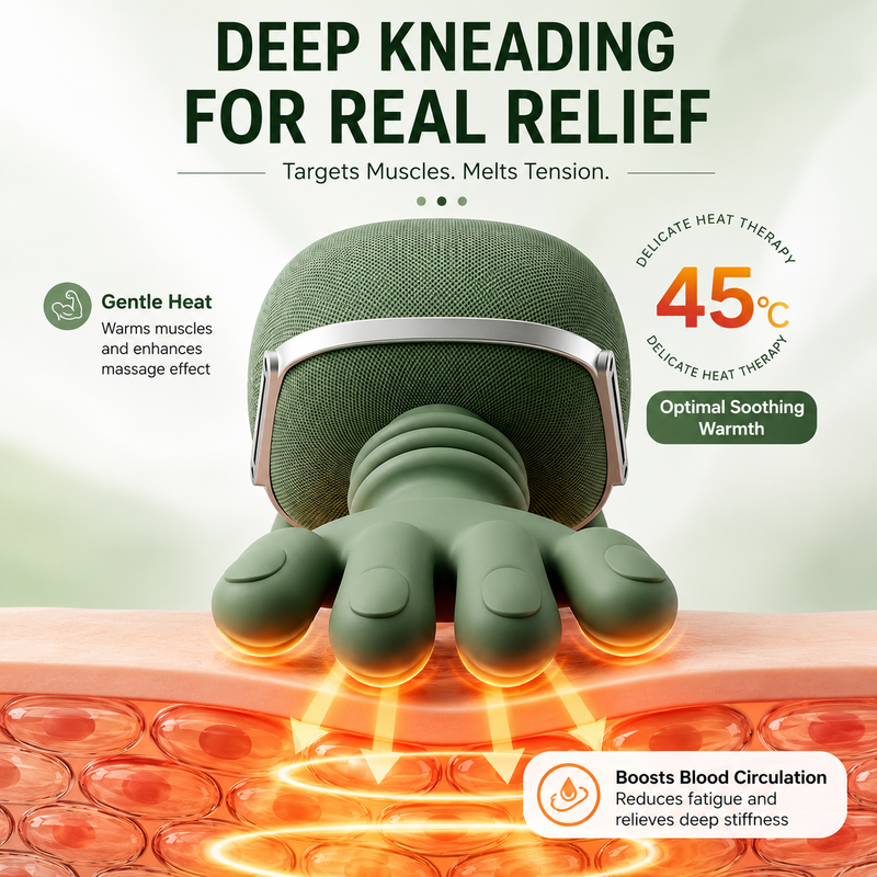 Premium Neck & Shoulder Massager, Deep Tissue Kneading, Heat Therapy | Full Body Relaxation
