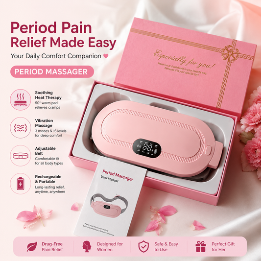 Period Pain Relief Massager – Portable Heat Therapy Device for Menstrual Cramps