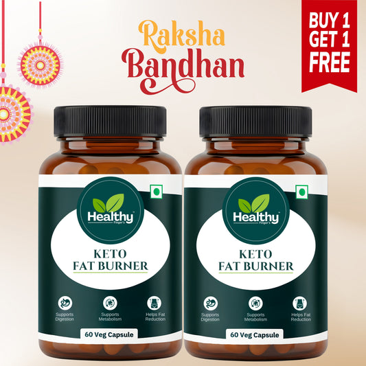 Healthy Finger's Keto Fat Burner for Men & Women | Herbal Weight Loss Supplement - 60 Veg Capsules