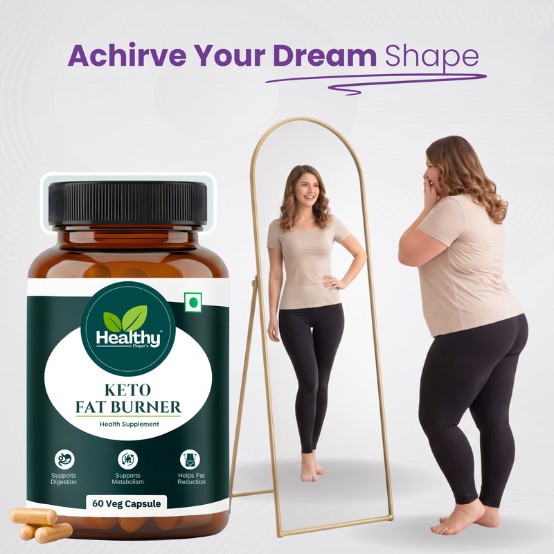 Healthy Finger's Keto Fat Burner for Men & Women | Herbal Weight Loss Supplement - 60 Veg Capsules