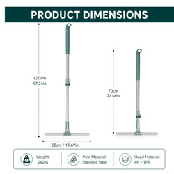 3-in-1 Magic Silicone Floor Wiper Broom | 180° Rotating & Extendable Floor Cleaner