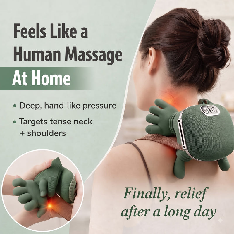 Premium Neck & Shoulder Massager, Deep Tissue Kneading, Heat Therapy | Full Body Relaxation