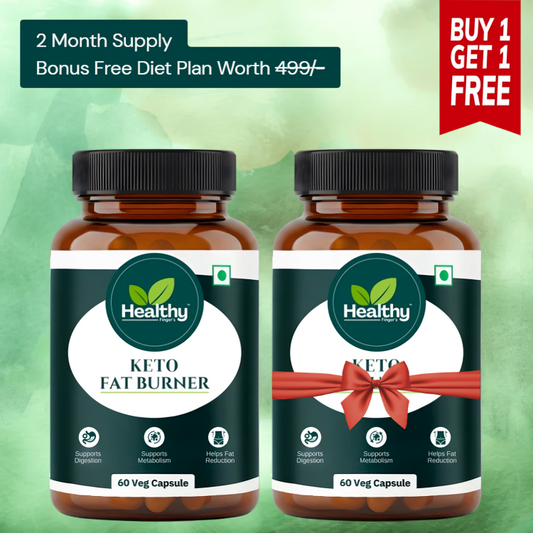 Healthy Finger's Keto Fat Burner for Men & Women | Herbal Weight Loss Supplement - 60 Veg Capsules - 2 Month Pack
