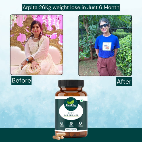 Healthy Finger's Keto Fat Burner for Men & Women | Ayurvedic Weight Loss Supplement - 60 Veg Capsules
