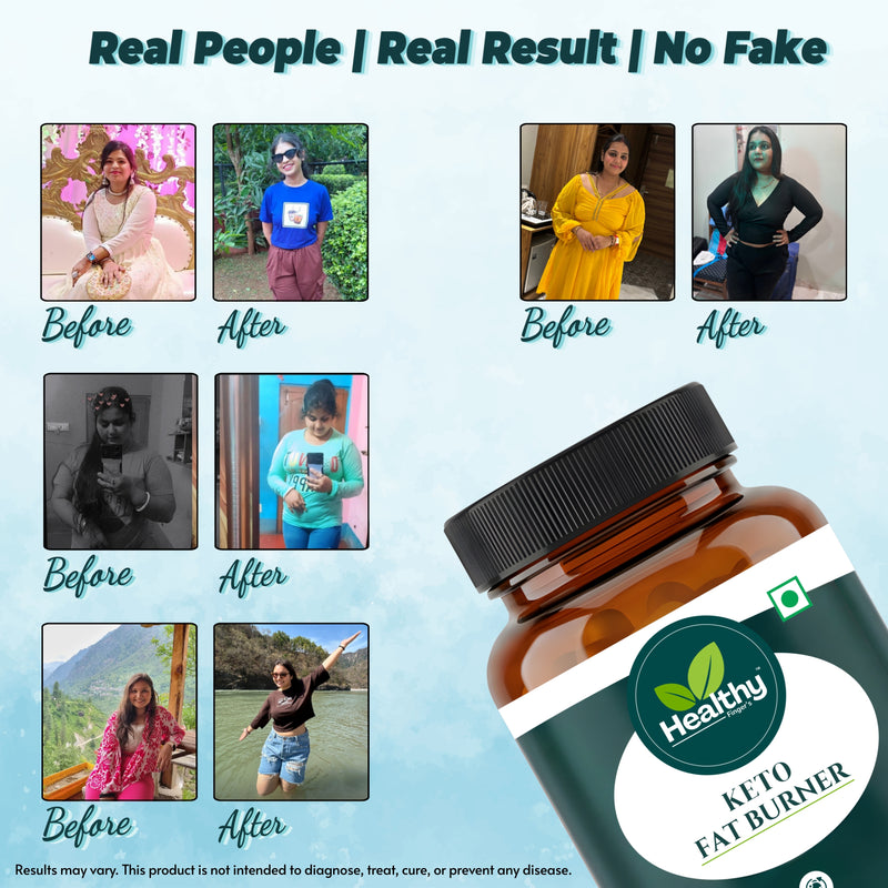 Healthy Finger's Keto Fat Burner for Men & Women | Ayurvedic Weight Loss Supplement - 60 Veg Capsules